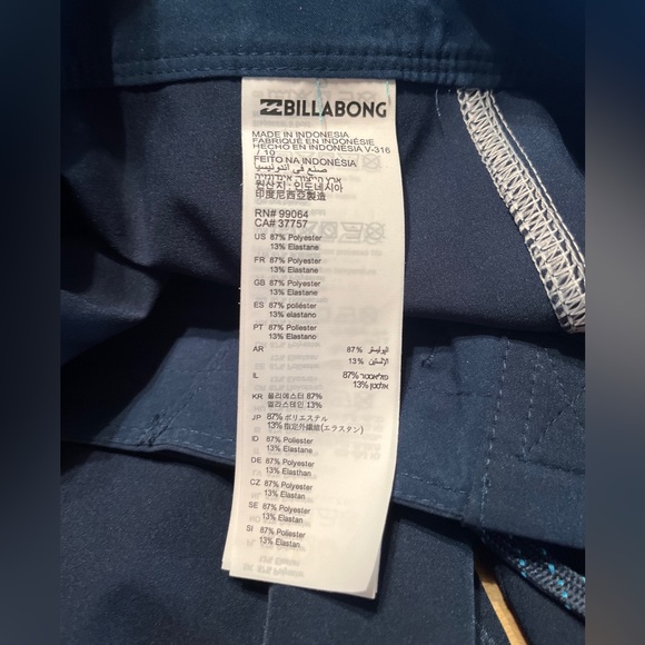 BILLABONG Size 36 Platinum X All Day Board Short Teal Bathing Suit Swim Tie NEW - Picture 14 of 16